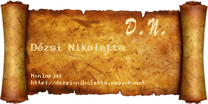 Dézsi Nikoletta névjegykártya